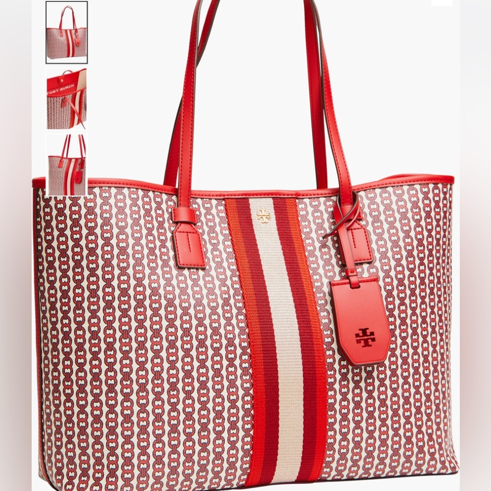 Tory Burch large Gemini link tote bag orange